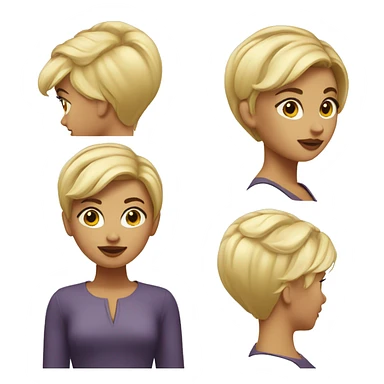blonde girl with upturned super short hairstyle sticker