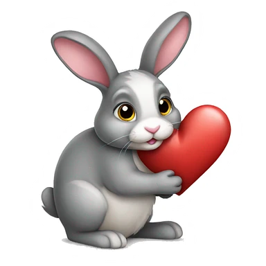 Bunny with heart sticker