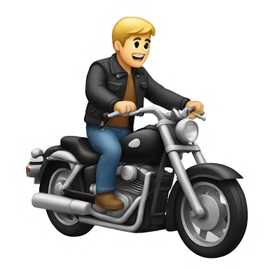 man riding a motor sticker