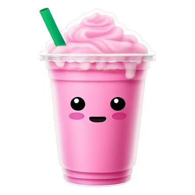 Pink boba tea Starbucks sticker