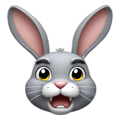 Angry gray rabbit sticker