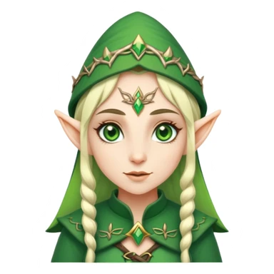female elf character with forest attire sticker