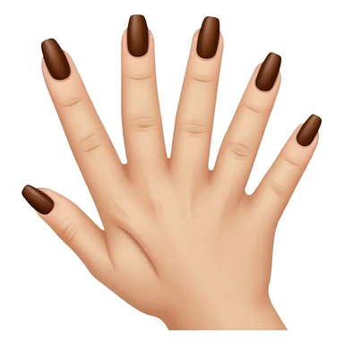 Emoji uñas acrilicas café sticker