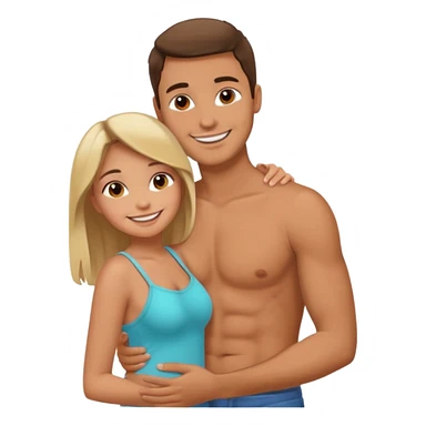A guy holding a girl on her ass sticker