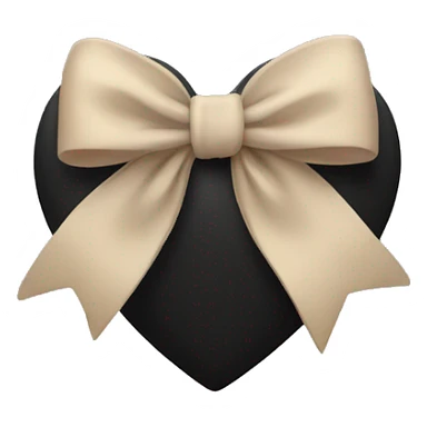 black heart with beige bow sticker