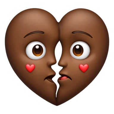 Emoji kissing brown heart sticker