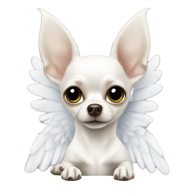 White chihuahua angel sticker