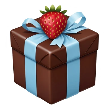 a pale blue package in Strawberries in chocolate sticker