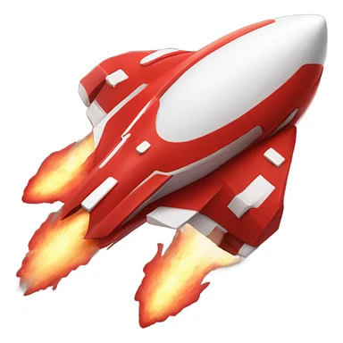  All Red spaceship with white flames spewing out back sticker