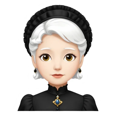 victorian lady face with white hair sticker