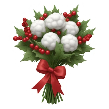 Realistic cristmas bouquet with Cotton sticker