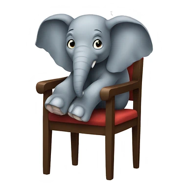 Elephant on a chair sticker