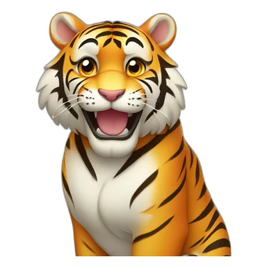 A cute tiger smiling and giving a thumbs up sticker