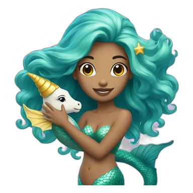 À mermaid with on a unicorn  sticker