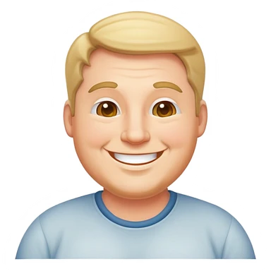 happy plump white American man sticker