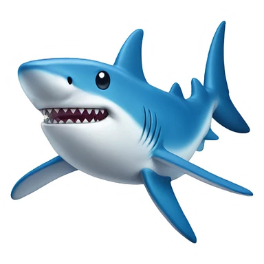blue shark mascot  sticker