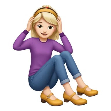 a foot placed on a girl's head sticker