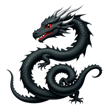 Minimalist Black dragon symbol sticker