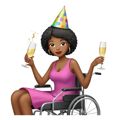 party drinker black woman in wheelchair sticker