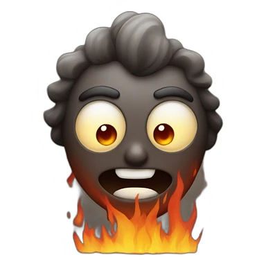 fire character with eyes and mouth sticker