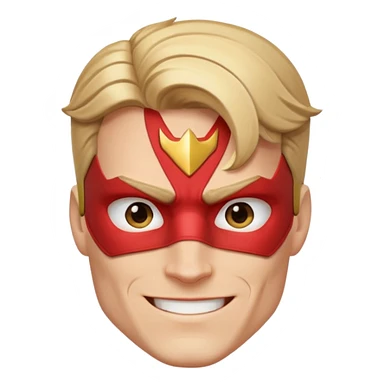 Male superhero head happy sticker
