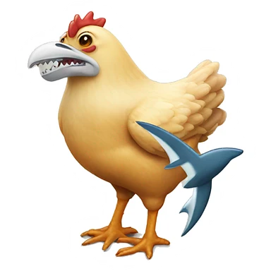 chicken with shark sticker