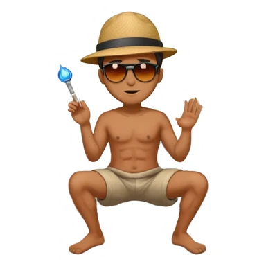 man rubbing butt which is on fire on railway sticker