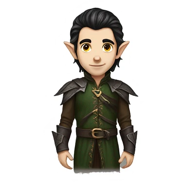dark hair male elf fantasy sticker