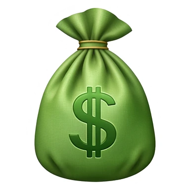 money bag with dollar sign sticker