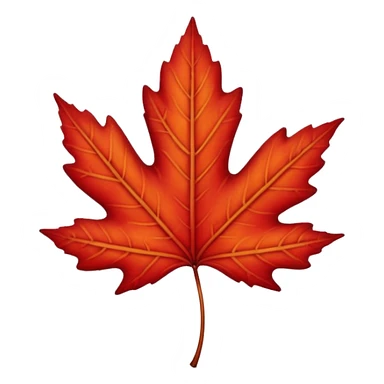 red autumn leaf  sticker