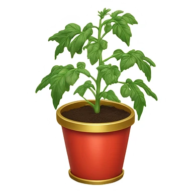 Tomato plant in gold pot sticker