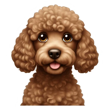 Poodle brown puppy sticker