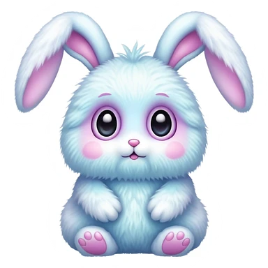 alien kawaiipuffy  fluffy easter bunny  sticker