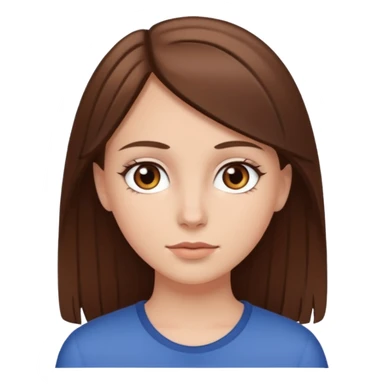 garota branca com o cabelo liso castanho e olhos castanhos sticker