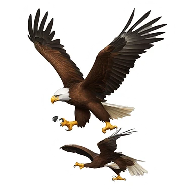 eagle attacking prey sticker