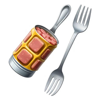 spam meat on a spork sticker