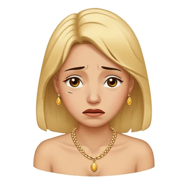crying woman wearing necklace sticker