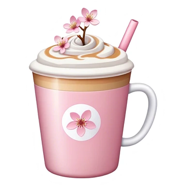 “Cherry blossom” latte sticker