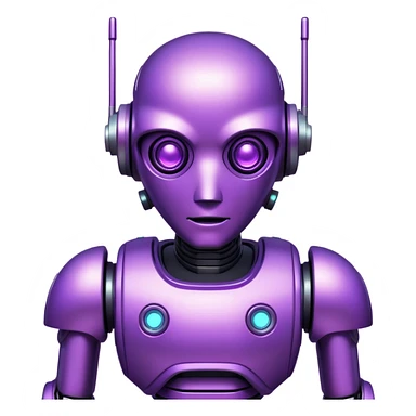 glitter purple cyberpunk robot sticker