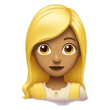 yellow skin yellow hair woman holding in her hand heart sticker