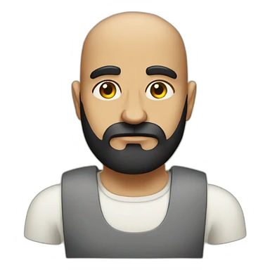 unamused egyptian bald guy with black beard sticker