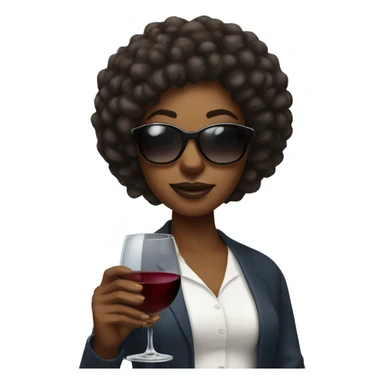 Black girl wearing sunglasses holding a glass of wine  sticker