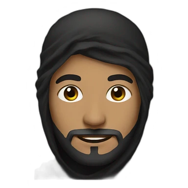 muslim man with black flag sticker