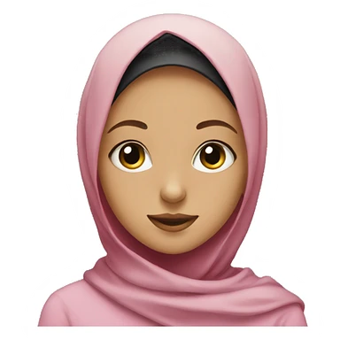 girl wearing hijab next to black cat sticker