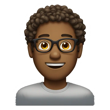 a brown guy with tall face with  specs and curly hairs  sticker