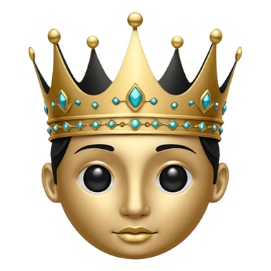 the black crown has a face sticker