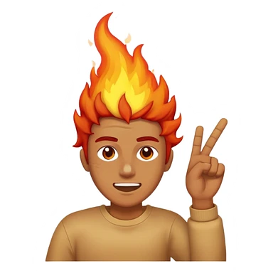 Person with fire head dabbing sticker