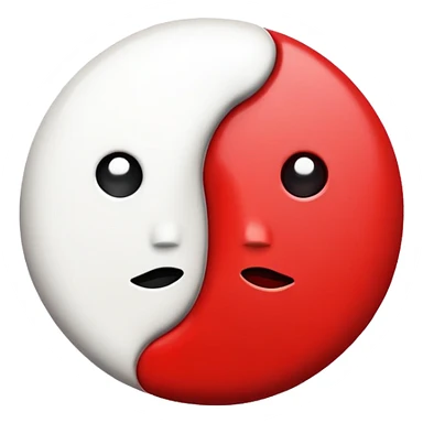 ☯️create yin yang emoji in red color similar to the left emojies sticker