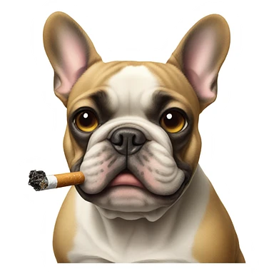 Frenchie smoking sticker