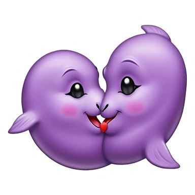 Light purple seal in the form of a kiss sticker